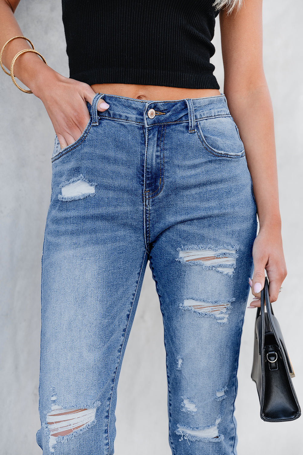 Coastal Days Distressed Capri Jeans