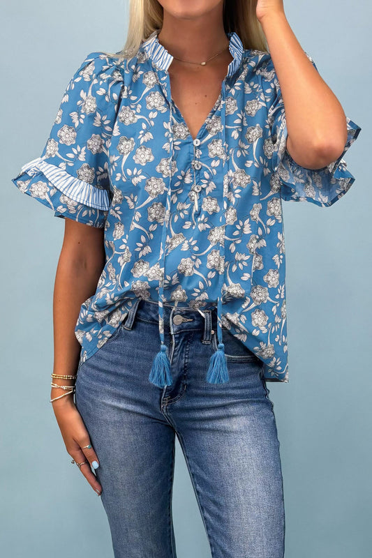 Bluebell Tie-Neck Blouse