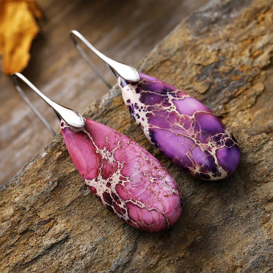 Desert Rain Stone Earrings shown in assorted stone colors