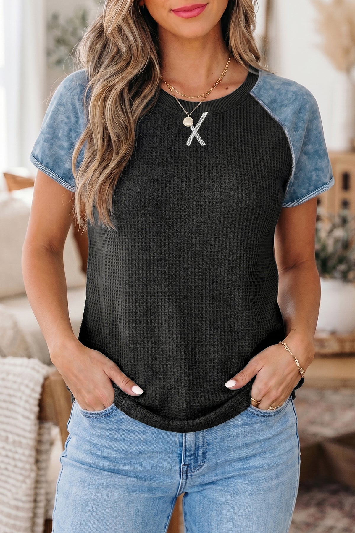 Laurel Ridge Waffle-Knit Top