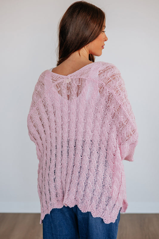 Blush Meadow Crochet Cardigan