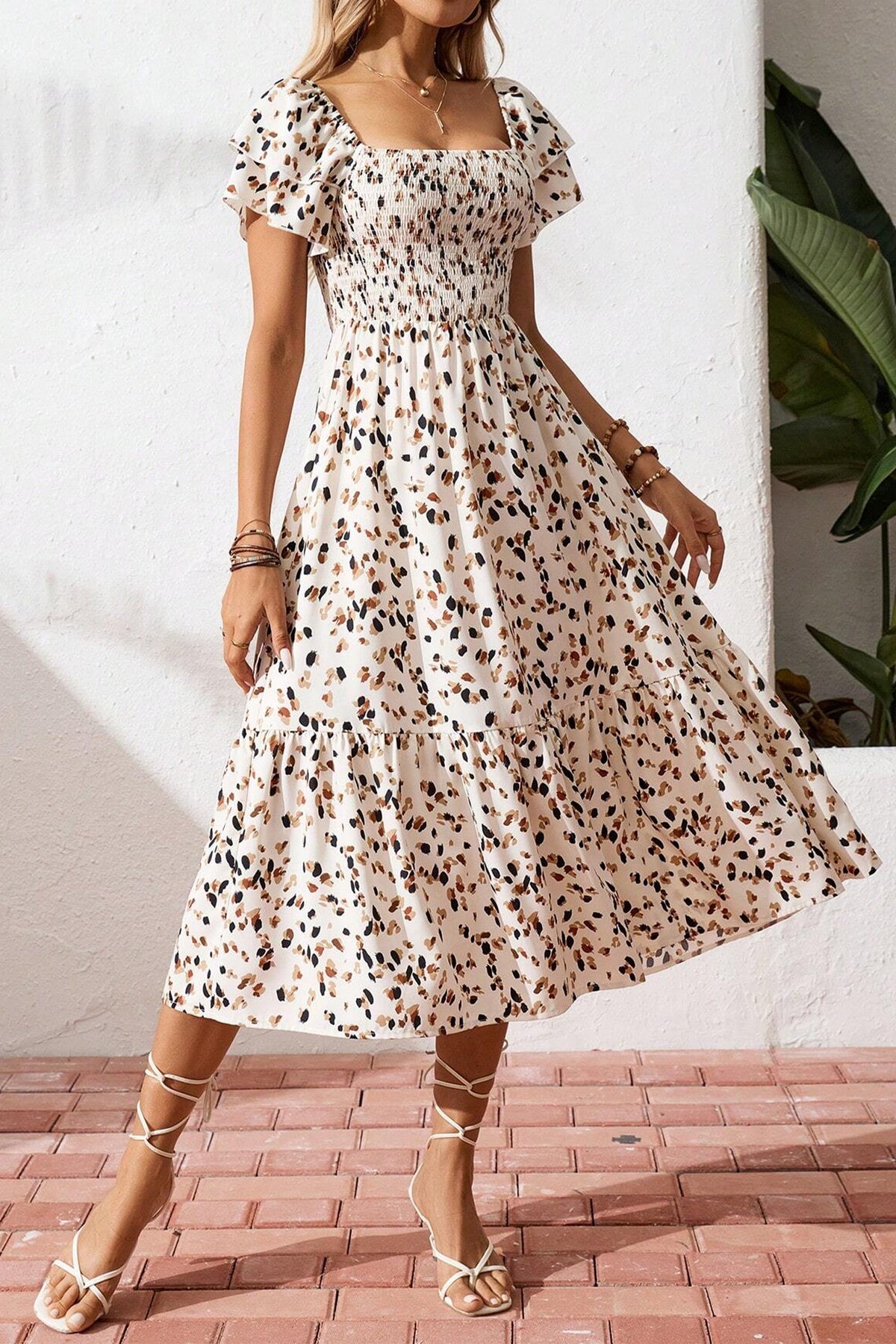 Meadow Cream Ruffle Dress