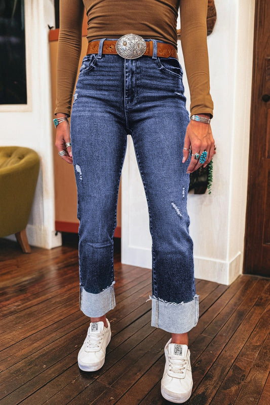 Bluebird Cuffed Straight-Leg Jeans
