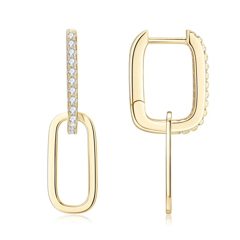 Starlight Moissanite Hoops in polished sterling silver
