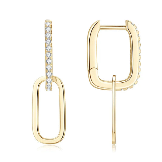 Starlight Moissanite Hoops in polished sterling silver