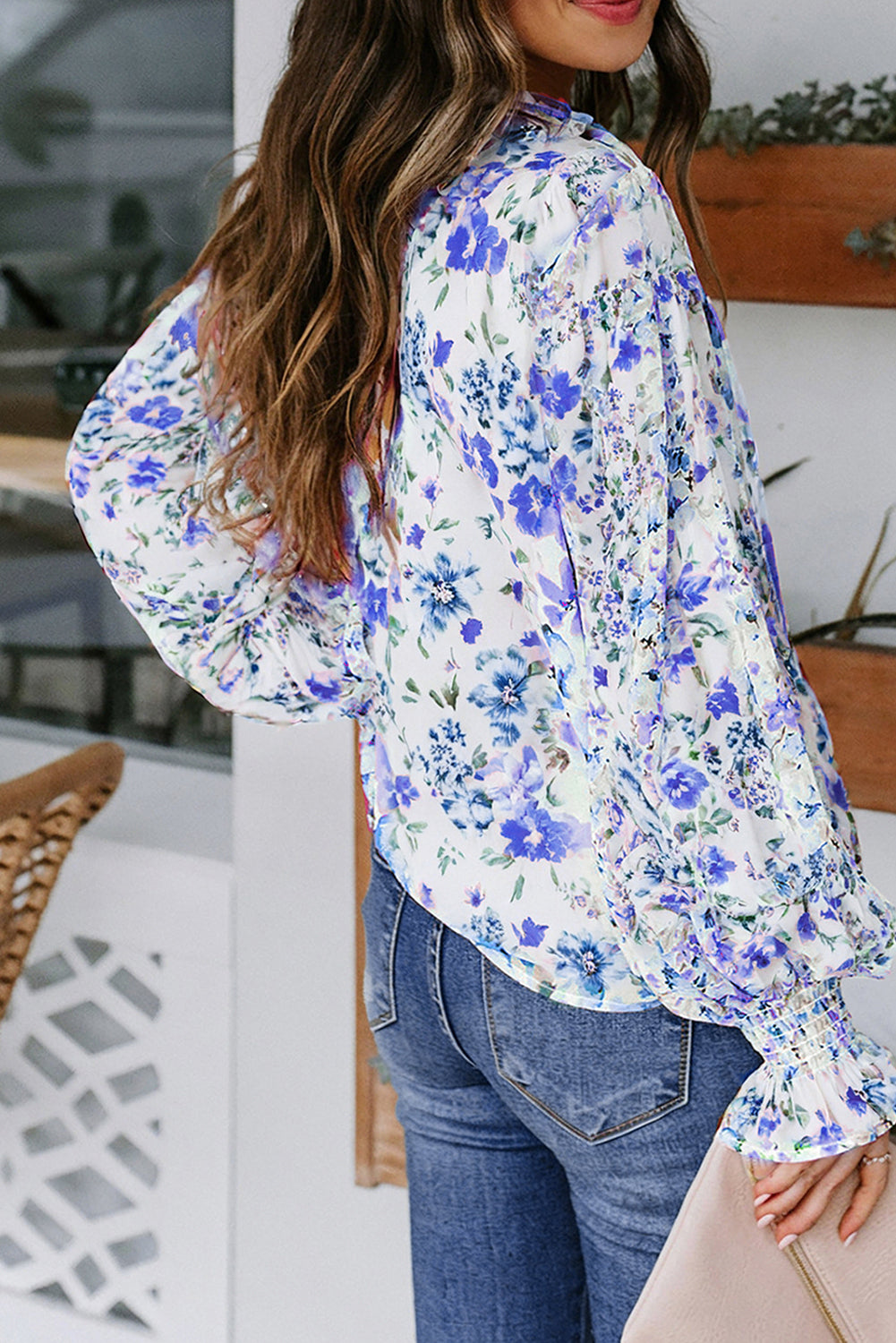 Blue Cakewalk Smocked Blouse
