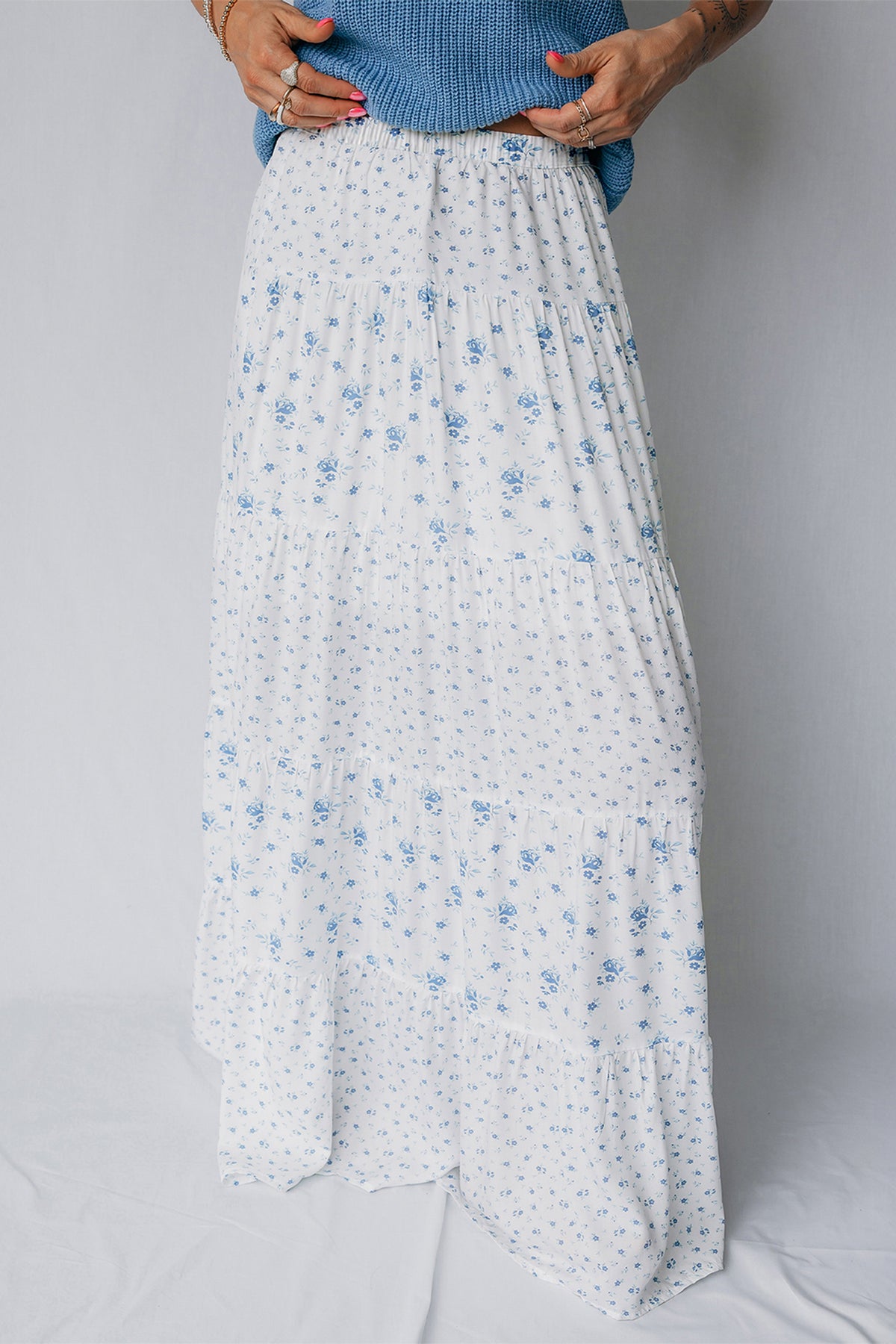 Blue Skies Floral Maxi Skirt