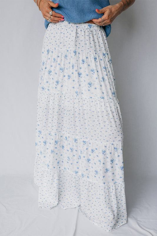 Blue Skies Floral Maxi Skirt