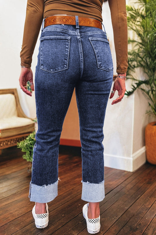 Bluebird Cuffed Straight-Leg Jeans