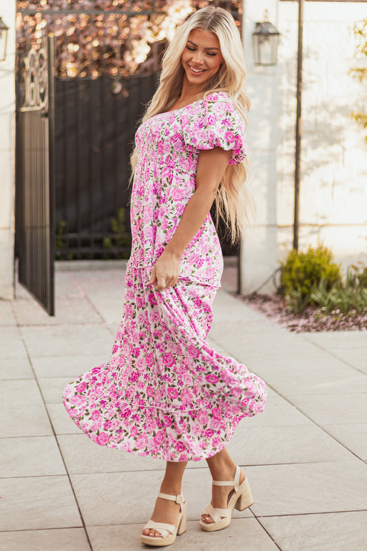 Blush Meadow Smocked Maxi Dress